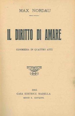 Il diritto di amare - Max Nordau - copertina