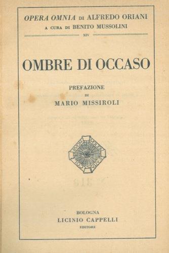 Ombre di occaso - Alfredo Oriani - copertina