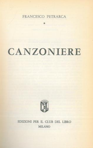 Canzoniere - Francesco Petrarca - copertina