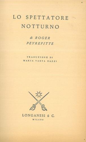 Lo spettatore notturno - Roger Peyrefitte - copertina