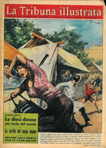 Occhio ai ragazzi. Una signora, mentre faceva la spesa in un mercato rionale di Roma, veniva colpita alla schiena da un lungo e acuminato coltello lanciatole da un bambino di 7 anni - Vittore Pisani - copertina