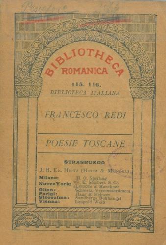 Poesie - Francesco Redi - copertina