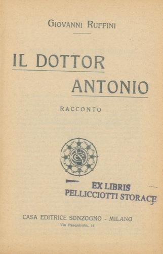 Il Dottor Antonio - Giovanni Ruffini - copertina