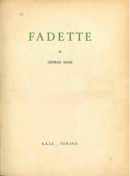 Fadette - George Sand - copertina