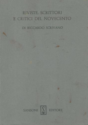 Riviste, scrittori e critici del Novecento - Riccardo Scrivano - copertina