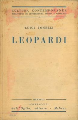 Leopardi - Luigi Tonelli - copertina