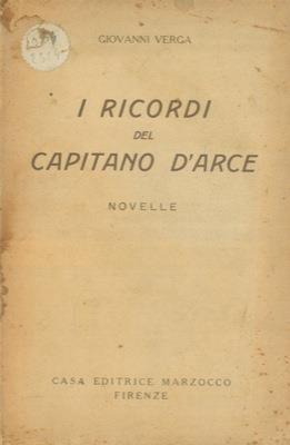 I ricordi del capitano D'Arce - Giovanni Verga - copertina