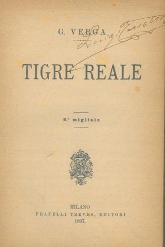 Tigre reale - Giovanni Verga - copertina