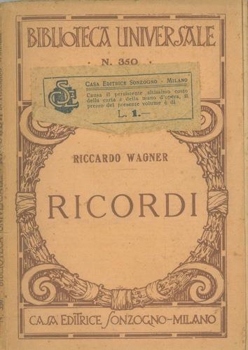 Ricordi - Richard Wagner - copertina