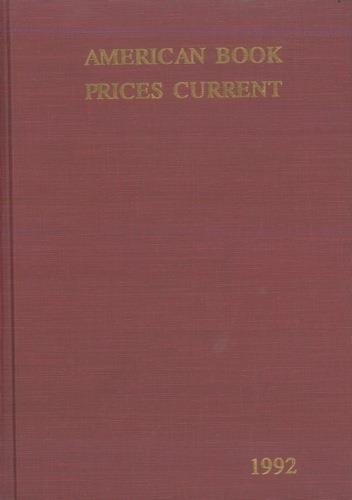 American Book Prices Current 1992. Vol. 98 - copertina