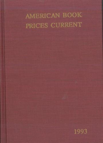 American Book Prices Current 1993. Vol. 99 - copertina