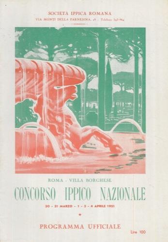 Concorso Ippico Internazionale. Roma, Villa Borghese. Programma ufficiale - copertina