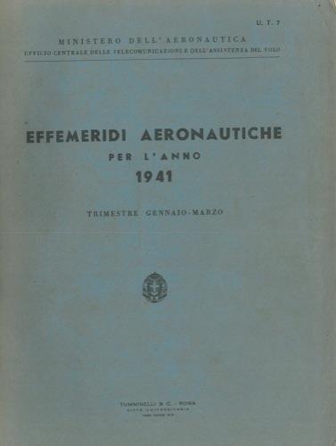 Effemeridi aeronautiche per l'anno 1941. Trimestre gennaio-marzo - copertina