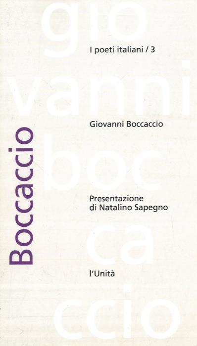Giovanni Boccaccio. Presentazione di Natalino Sapegno - copertina