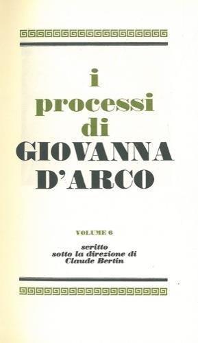 I processi di Giovanna d'Arco - copertina