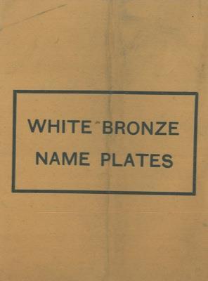 White bronze name plates - copertina
