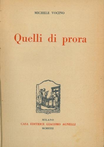 Quelli di prora - Michele Vocino - copertina