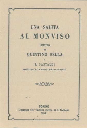 Una salita al Monviso. Lettera di Q.S. a B. Gastaldi - Quintino Sella - copertina