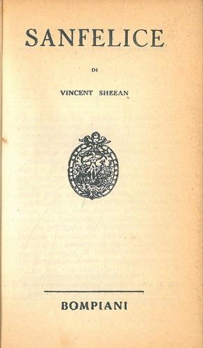 Sanfelice - Vincent Sheean - copertina