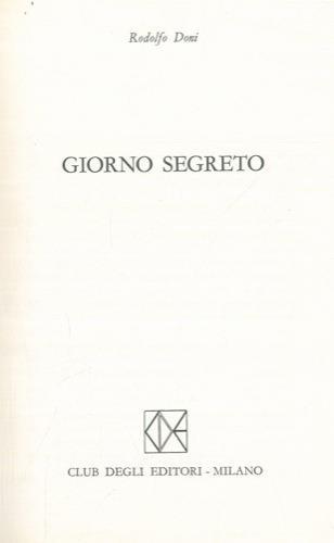 Giorno segreto - Rodolfo Doni - copertina