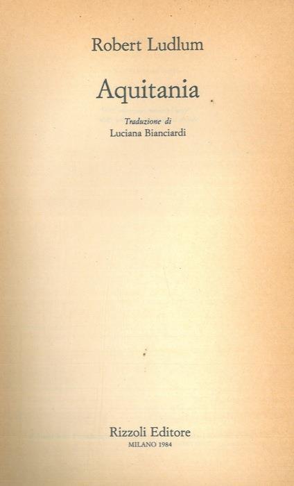 Aquitania - Robert Ludlum - copertina