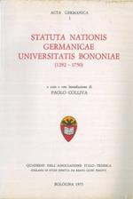 Statuta nationis germanicae Universitatis Bononiae (1292-1750)