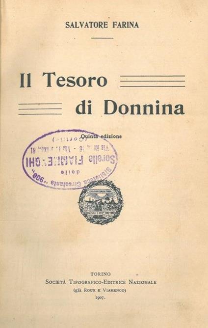 Il tesoro di Donnina - Salvatore Farina - copertina