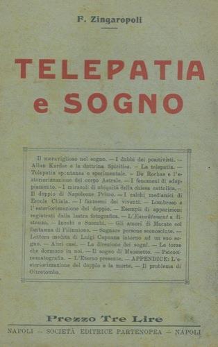 Telepatia e sogno - Francesco Zingaropoli - copertina