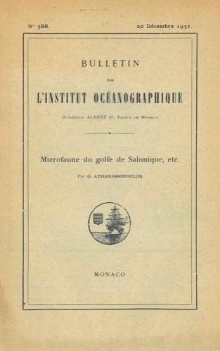 Microfaune du golfe du Salonique, etc - G. Athanassopoulos - copertina