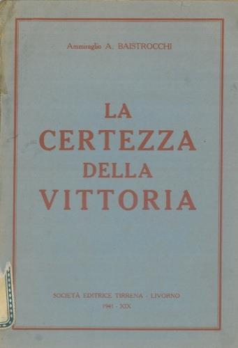 La certezza della vittoria - A. Baistrocchi - copertina