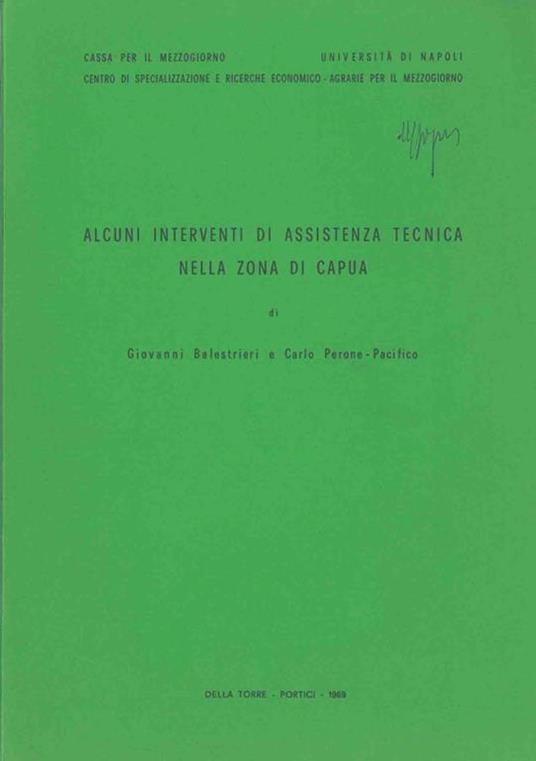 Alcuni interventi di assistenza tecnica nella zona di Capua - Giovanni Balestrieri - copertina
