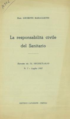 La responsabilità civile del sanitario - Giuseppe Barbaglietti - copertina