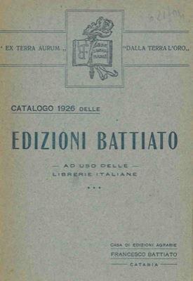 Catalogo 1926 delle Edizioni Battiato - Franco Battiato - copertina