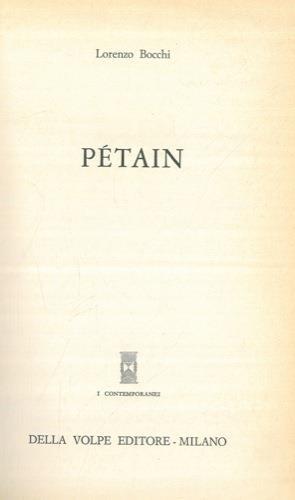 Pétain - Lorenzo Bocchi - copertina