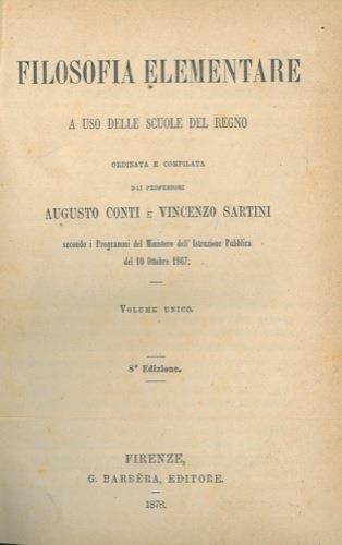 Filosofia elementare - Augusto Conti - copertina