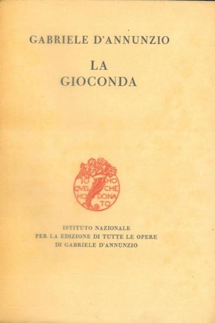 La Gioconda - Gabriele D'Annunzio - copertina