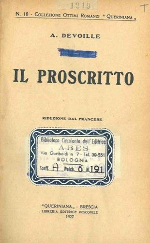 Il proscritto - A. Devoille - copertina