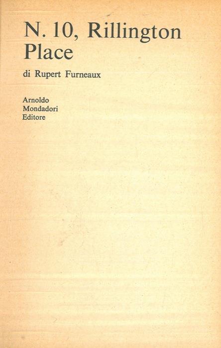 N. 10, Rillington Place - Rupert Furneaux - copertina