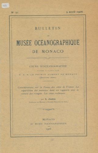 Considérations sur la faune des cotes de France. La répartition des animaux dans ses rapports avec la nature des rivages. Les cotes roucheuses - Louis Joubin - copertina