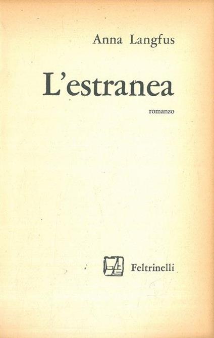 L' estranea - Anna Langfus - copertina