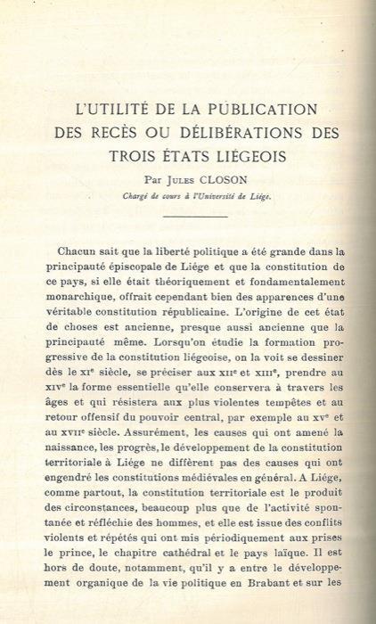 L'utilité de la publication des réces où délibérations des trois états liegeois - copertina