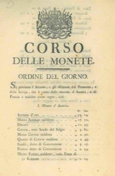 Sul corso delle monete d'Austria e Prussia - copertina