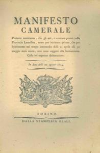 Gli atti a contratti passati nella Provincia Lumellina nel tempo intermedio dalli 21 aprile alli 30 maggio non sono soggetti a Insinuazione - copertina