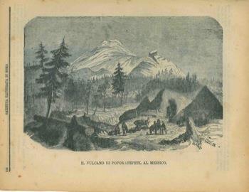 Xilografia Il vulcano di Popokatepetl al Messico - copertina