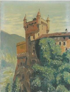 Castello e torre merlata su parete rocciosa - copertina