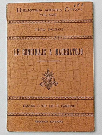 Le concimaje a maceratojo - Tito Poggi - copertina
