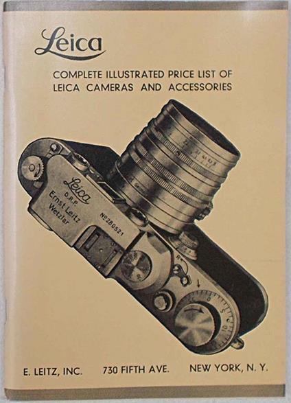 Leica. Complete illustrated price list of Leica cameras and accessories - copertina