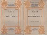 Saggi di vario diritto volume primo volume secondo