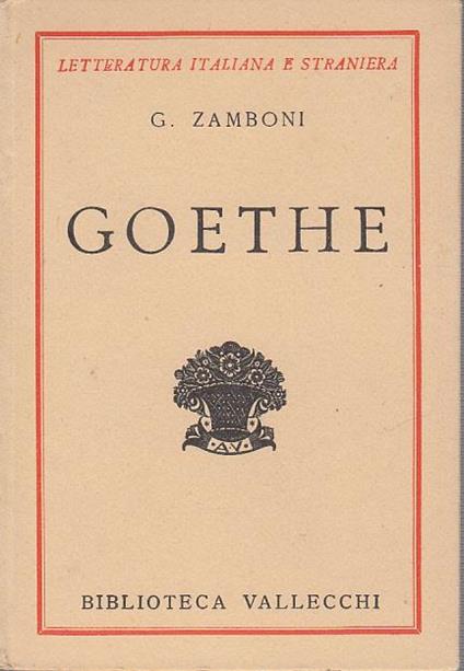 Goethe - Giuseppe Zamboni - copertina