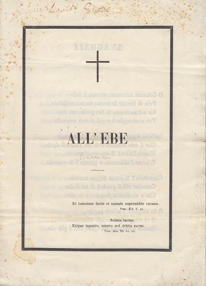 All'Ebe - Giuseppe Arcangeli - copertina